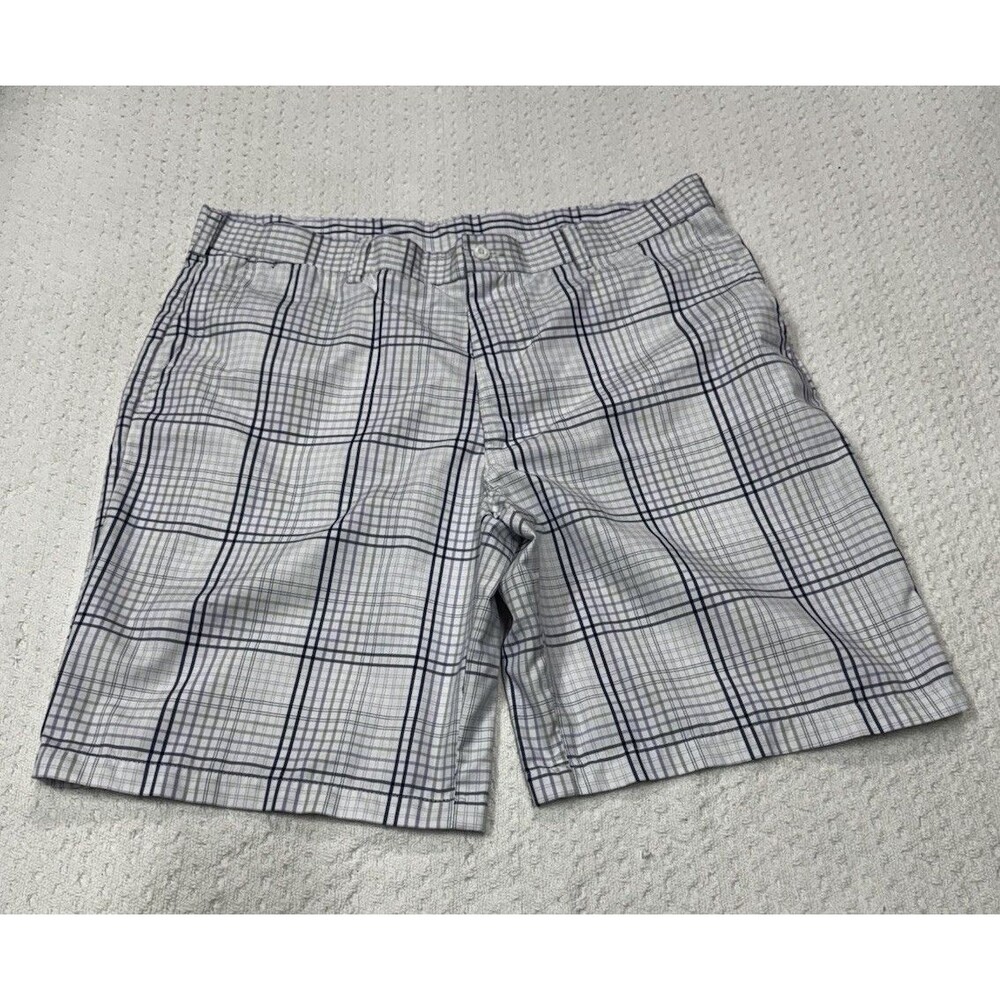 PGA Tour Pro Series Men's Plaid Golf Shorts Sz 38 Small Stains Waistband READ